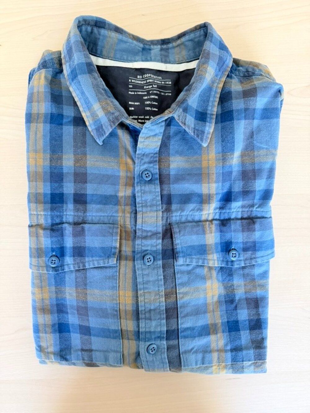 REI men's long sleeve flannel shirt XL